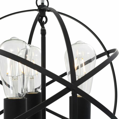 Hanglamp rond 3xE27 zwart 6