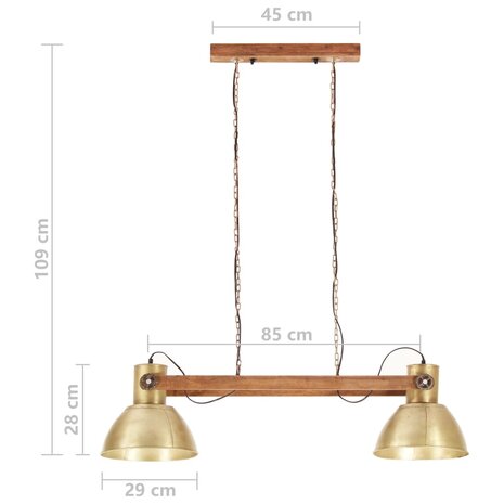 Hanglamp industrieel 25 W E27 109 cm messingkleurig 11