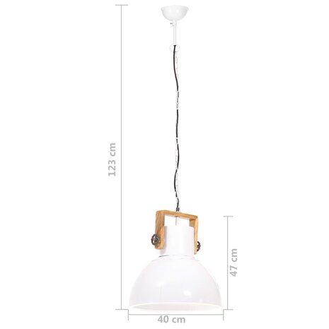 Hanglamp industrieel rond 25 W E27 40 cm wit 11