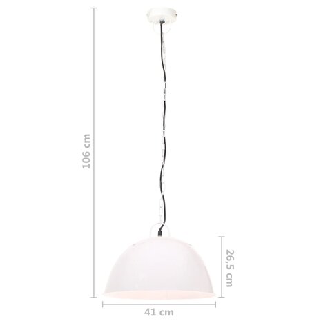 Hanglamp industrieel vintage rond 25 W E27 41 cm wit 11