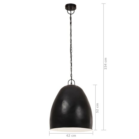 Hanglamp industrieel rond 25 W E27 42 cm zwart 9