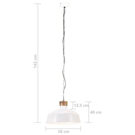 Hanglamp industrieel E27 58 cm wit 8