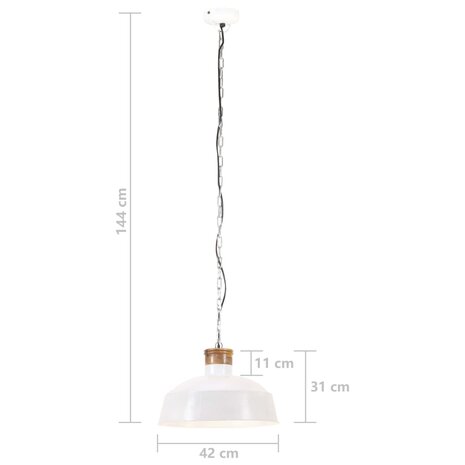Hanglamp industrieel E27 42 cm wit 8