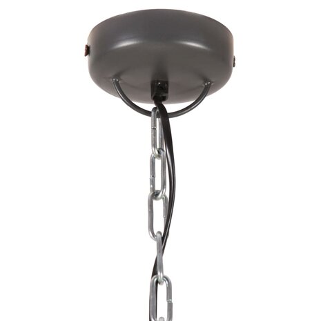 Hanglamp industrieel E27 35 cm ijzer en massief hout grijs 5