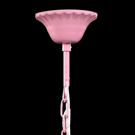 Krystallkrone 5 pærer rosa 8