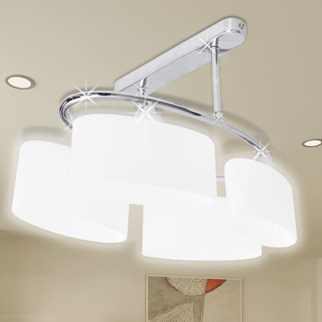 Plafondlamp met ellips glazen kapjes (4 x E14) 1