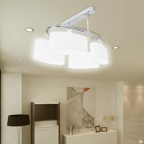 Plafondlamp met ellips glazen kapjes (4 x E14) 5