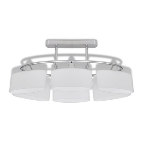 Plafondlamp met ellipsvormige glazen kappen 4 st E14 5