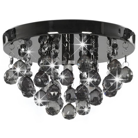 Plafondlamp met smoky kralen rond G9 zwart 2