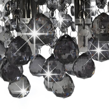Plafondlamp met smoky kralen rond G9 zwart 4