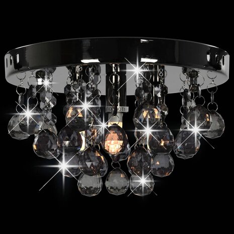 Plafondlamp met smoky kralen rond G9 zwart 5
