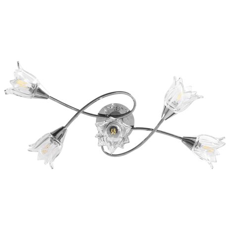 Plafondlamp met glazen tulpvormige kappen 5xE14 transparant 5