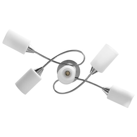 Plafondlamp met keramieken cilindervormige kappen 5xE14 wit 5