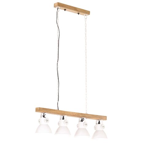 Plafondlamp industrieel E27 mangohout wit 2
