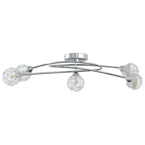 Plafondlamp met gaasdraadkapjes 5xG9 2