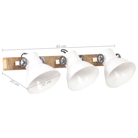 Wandlamp industrieel E27 65x25 cm wit 11
