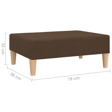 Voetenbank 78x56x32 cm stof bruin 6