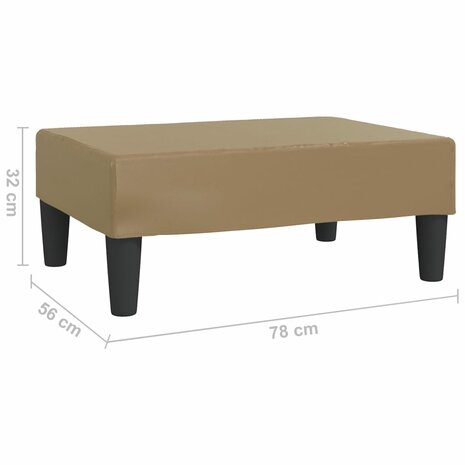 Voetenbank 78x56x32 cm kunstleer cappuccinokleurig  6