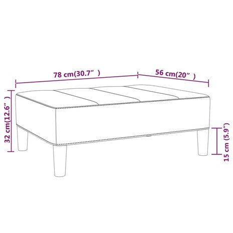 Voetenbank 78x56x32 cm fluweel geel 6