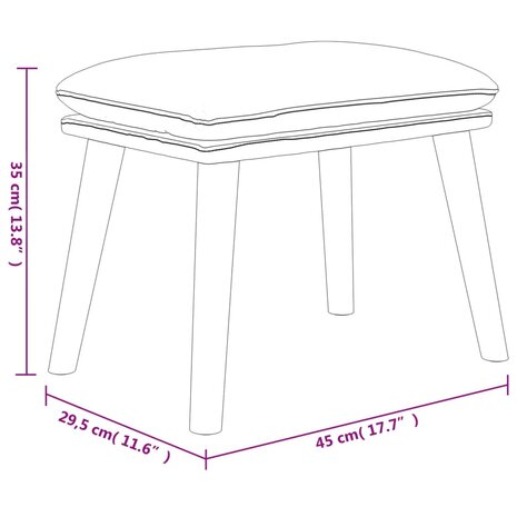 Voetenbank 45x29,5x35 cm fluweel crèmewit 6