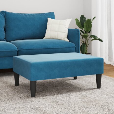 Voetenbank 77x55x31 cm fluweel blauw 3