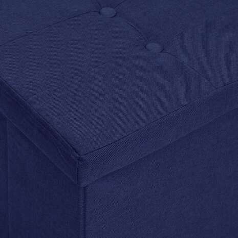 Opbergbank inklapbaar kunstlinnen blauw 7