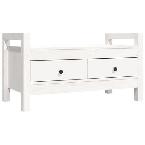 Halbankje 80x40x43 cm massief grenenhout wit 2