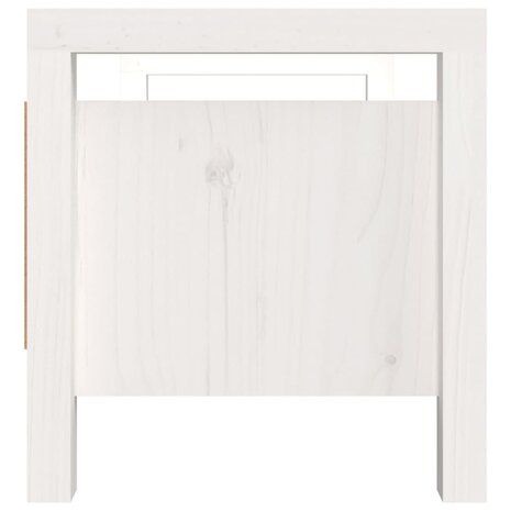 Halbankje 80x40x43 cm massief grenenhout wit 5