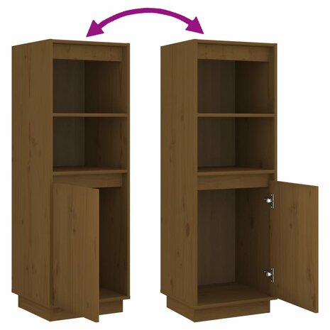 Hoge kast 37x34x110 cm massief grenenhout honingbruin 7