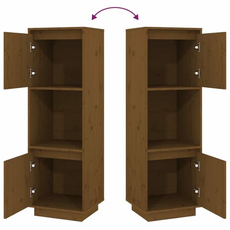 Hoge kast 38x35x117 cm massief grenenhout honingbruin 6