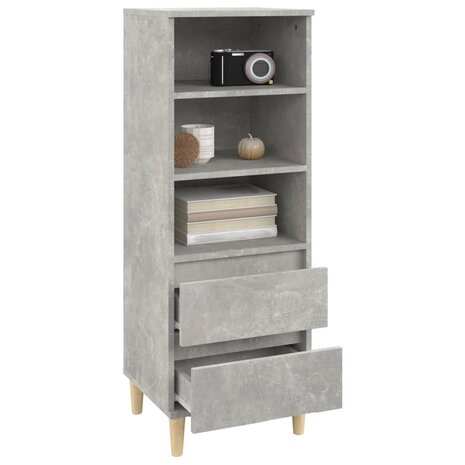 Hoge kast 40x36x110 cm bewerkt hout betongrijs 7