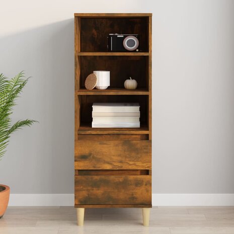 Hoge kast 40x36x110 cm bewerkt hout gerookt eiken 1