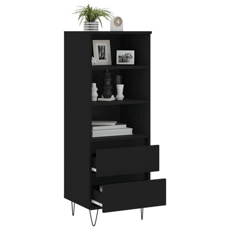Hoge kast 40x36x110 cm bewerkt hout zwart 4