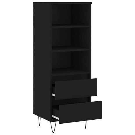Hoge kast 40x36x110 cm bewerkt hout zwart 6