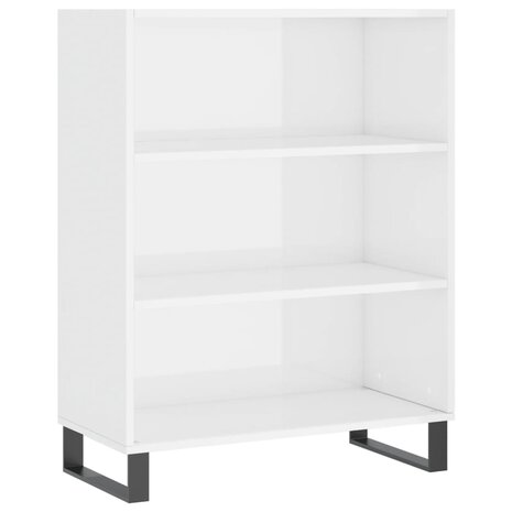 Schappenkast 69,5x32,5x90 cm bewerkt hout hoogglans wit 2