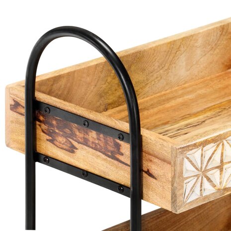 Keukentrolley 3-laags 46x30x76 cm massief mangohout 4
