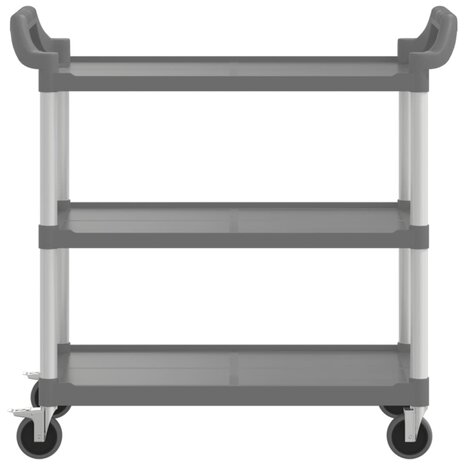 Trolley 3-laags 99x50x96 cm aluminium grijs 4