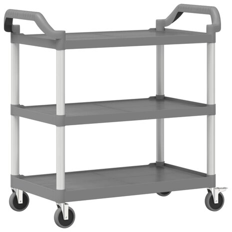 Trolley 3-laags 99x50x96 cm aluminium grijs 6