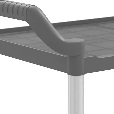 Trolley 3-laags 99x50x96 cm aluminium grijs 7