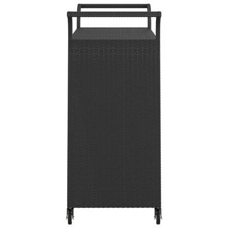 Serveerwagen met lade 100x45x97 cm poly rattan zwart 5
