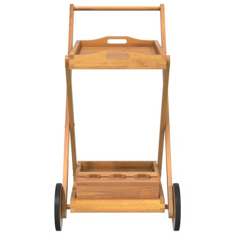 Serveerwagen 54x87x90 cm massief acaciahout 4