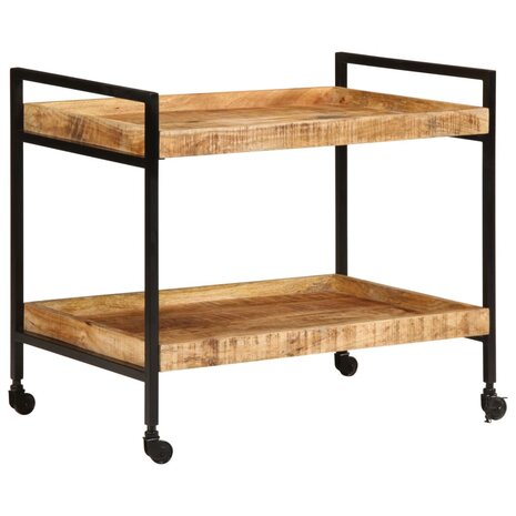 Keukentrolley 80x55x70 cm massief ruw mangohout 1