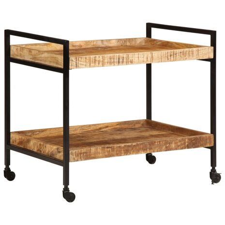 Keukentrolley 80x55x70 cm massief ruw mangohout 12