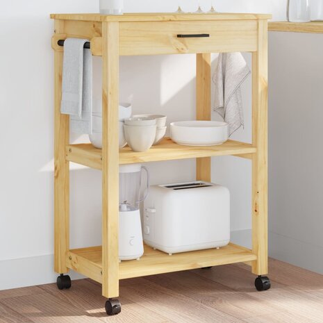 Keukentrolley MONZA 60x40x90 cm massief grenenhout 1