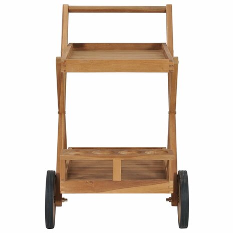 Theewagen massief teakhout 2