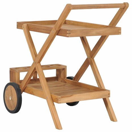 Theewagen massief teakhout 4