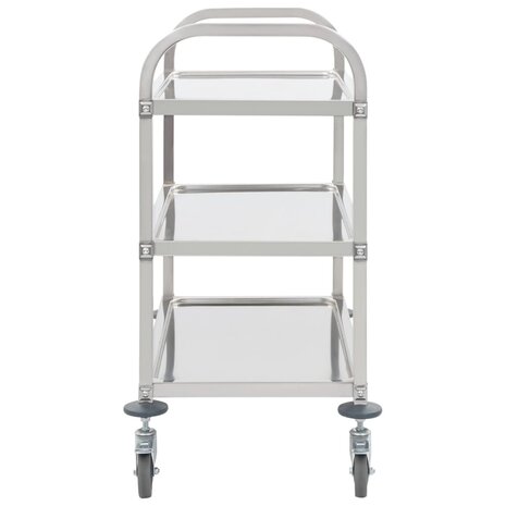 Keukentrolley 3-laags 95x45x83,5 cm roestvrij staal 3