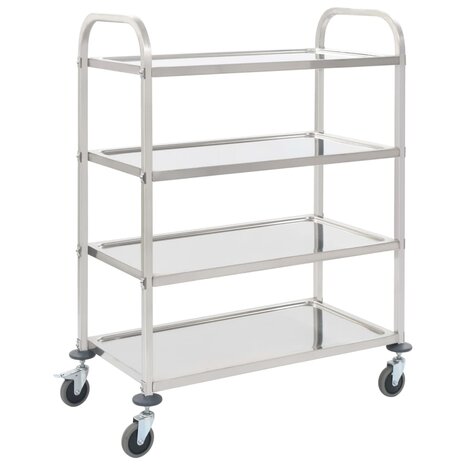 Keukentrolley 4-laags 107x55x125 cm roestvrij staal 1