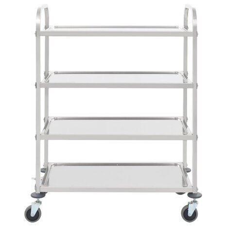 Keukentrolley 4-laags 107x55x125 cm roestvrij staal 2