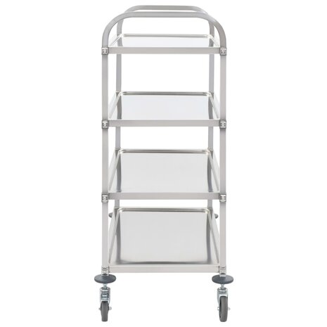 Keukentrolley 4-laags 107x55x125 cm roestvrij staal 3